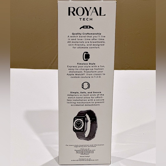 Royal Tech - Black Stainless Steel Band / Compatible With Apple Watch - Picture 3 of 3